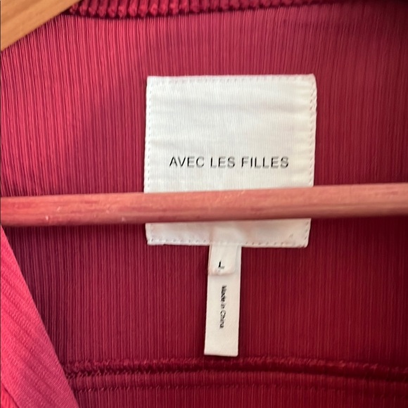 NWT Avec Les Filles Berry Pink Button Down Shacket Jacket Top Size L - Picture 2 of 7